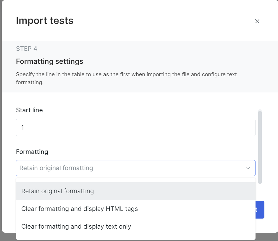 Import tests